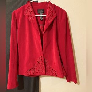 ♥️Vintage Red Blazer. red blazer with detailing. Super chic red blazer. Vintage